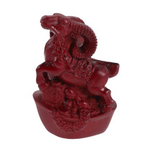 Wooden Goat Sculpture Dark Zodiac Animal Home Decor