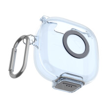 Manchon ergonomique pour écouteurs, coque en-bleu transparent