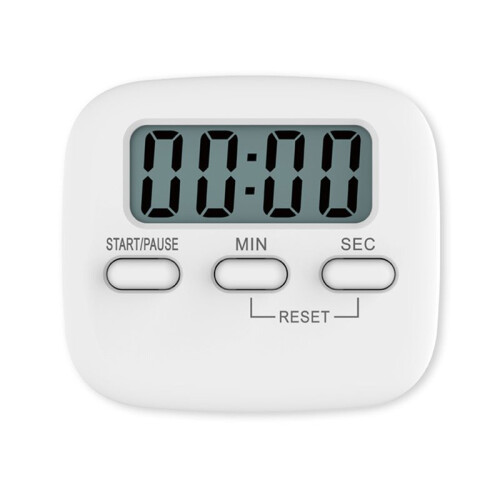 LCD Digitale Keukentimer met Magnetisch Scherm, Aftelfunctie, Slaapstopwatch, Timer, Wit