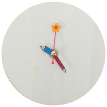1Set Blank White Wood Clock Kit with Hands for Creative DIY Projects