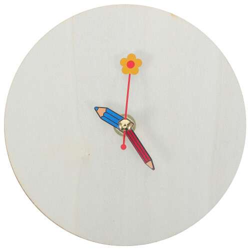 1Set Blank White Wood Clock Kit with Hands for Creative DIY Projects