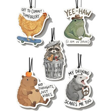 5 Pieces Witty Animal Themed Scented Papers Perfect for Vehicle