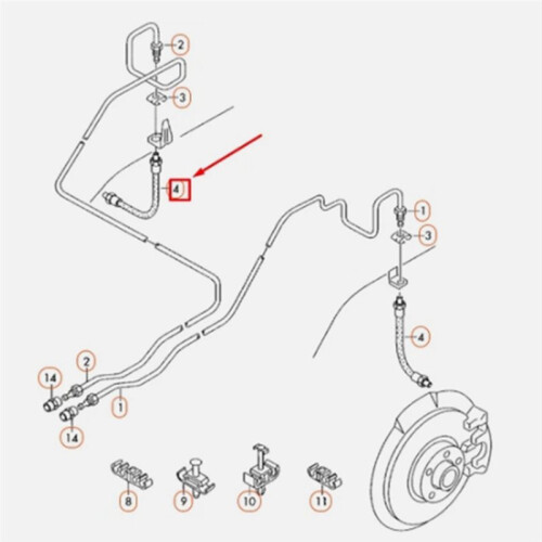 Bromsslang (Bak) 4F0611775D 4F0611775 för  A6L C6 för  1 St 1