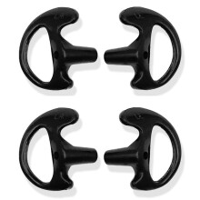 4X Austauschbare Silikon-Ohrhörer, Dreieck-Ohrstöpsel mit Luftschlauch, Headset, Schwarz, Größe L, Walkie-Talkie-Zubehör