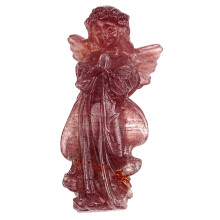 Figurines d'ange en cristal, pierres-Cristal de fraise