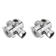 2st 1/2 Inch 3-Weg T-Adapter Omschakelklep Verstelbare Douchekop op Arm Gemonteerde Omschakelklep Badkamerhardwareaccessoire