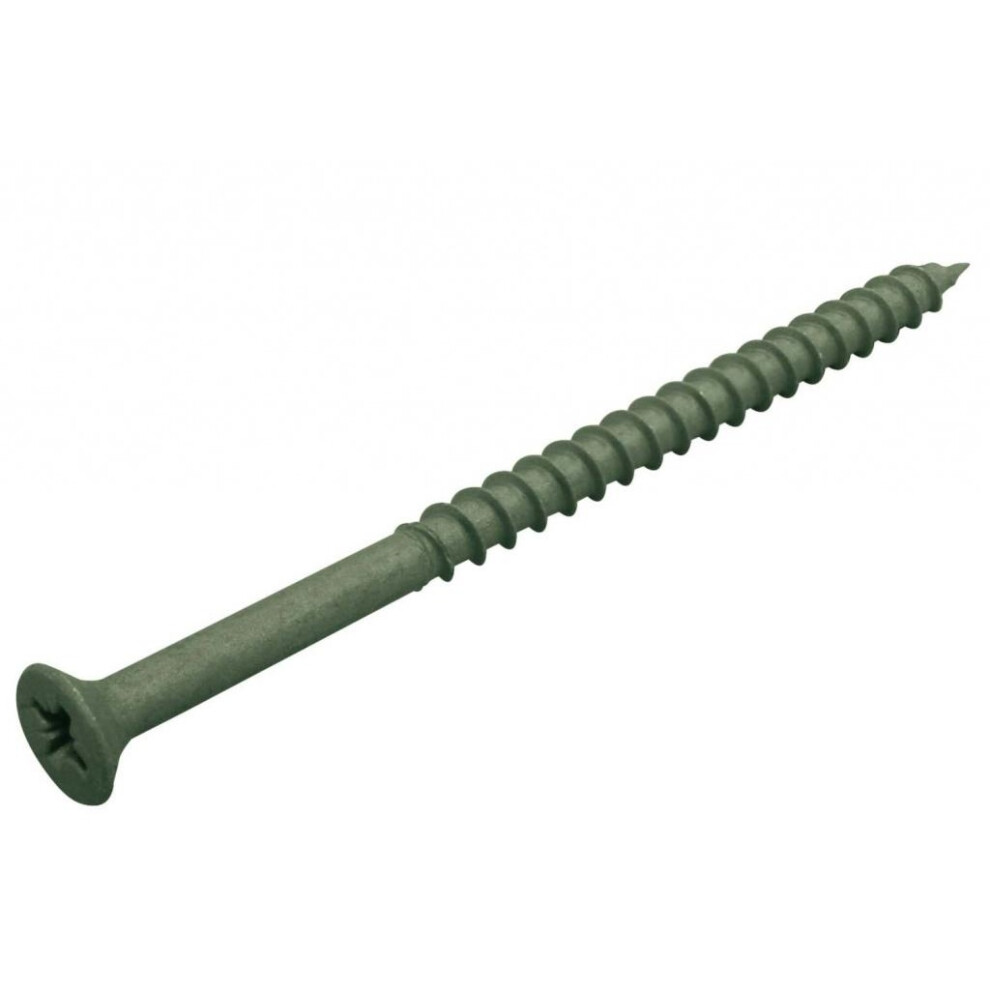 (200 X 4.5 X 50Mm, Green) Picardy Treated Decking Screws (Tub Of 200) 5059444060793