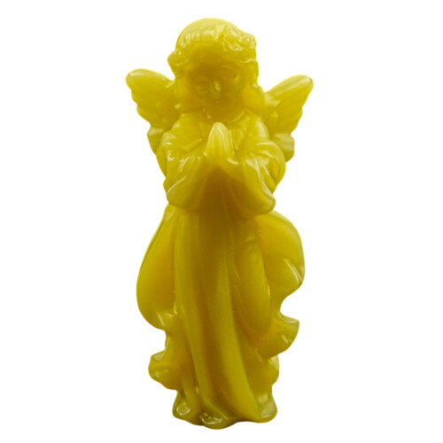 Schutzengel-Statue, geschnitzte-gelber Stein