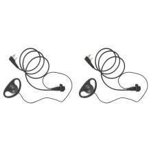 2X Enkele Draad Oortelefoon Headset Kit MIC PTT Mic D-Vormige 2-Pins Radio-Oortelefoon Walkie Talkie-Oorhaak