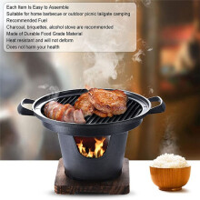 Koreanischer Edelstahl-Holzkohlegrill, Haushaltsgrill, Antihaftbeschichtet, für Zuhause, KüChe, Outdoor, Garten