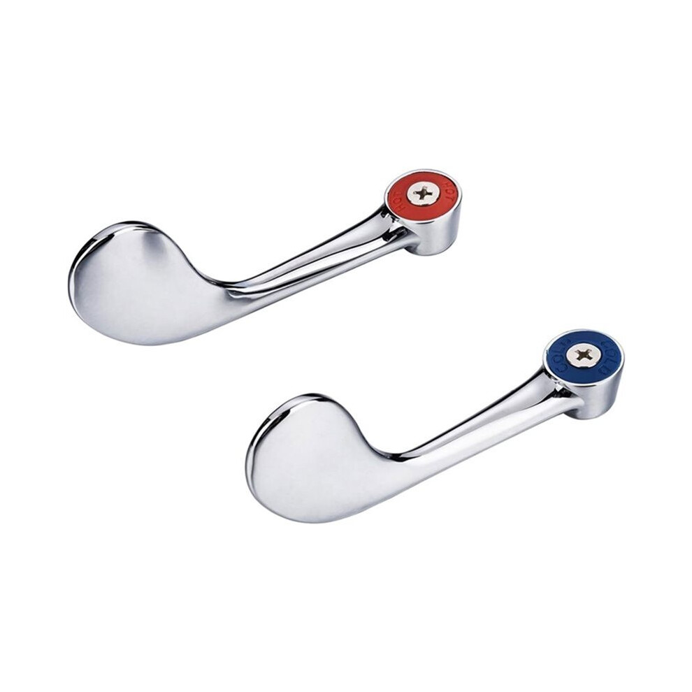2 Pack Wrist Blade Handles Lever Handles For Industrial, Restaurant, Commercial Sink Faucet, 0.43" Round Stem Hole 4712184142969