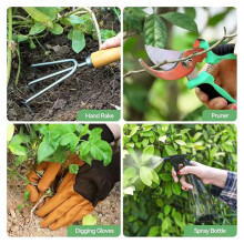 Gardening Tools 9-Piece Heavy Duty Garden Hand Tools with Garden Tools Organizer Handbag, Rust-Proof Garden Tool Set