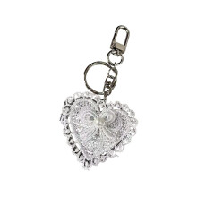 Lovely Retro Style Bowknot Lace Heart Mirror Pendant Accessory