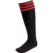 (3 UK-6 UK, Black/Scarlet) Euro Childrens/Kids Stripe Detail Football Socks