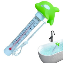 Termómetro Flotante para Piscinas de Peces, Medidor de Temperatura del Agua para Spas, Estanques y Piscinas Cubiertas, Color Naranja.