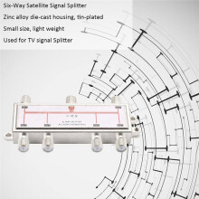 Divisor de Señal de TV de 6 Vías, Cable de Antena Satelital para Receptor de Satélite de 5-2500 MHz para SATV/CATV.