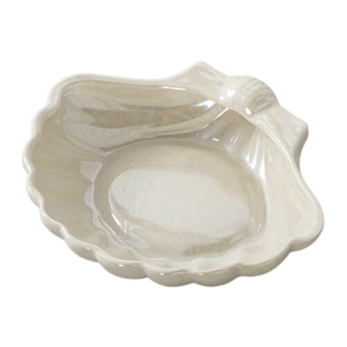 Natural Look White Conches Shape Plate Handmade-Shell C