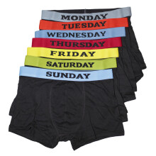 (M Waist 33-35inch (84-89cm), Black) Mens Days Of The Week Boxer Shorts / Underwear (Pack Of 7)