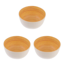 3St Natuurlijke Bamboe Schalen Wit Voor Thuis Salade En Fruit