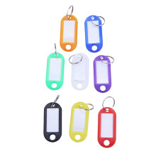 96X Multi-Colors Plastic Key Fob ID Tags Luggage ID Labels with Split Ring Keyring