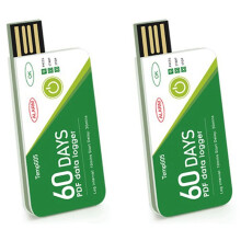 2X 60 Days USB Temperature Data Logger -30 -+60 Report with App IP67 Disposable High-Precision Recorder with Warning