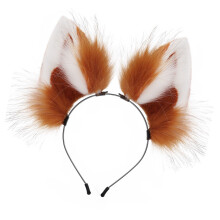 Soft Faux Furs Cosplay Animal Ears Headpiece 3D Realistic-white