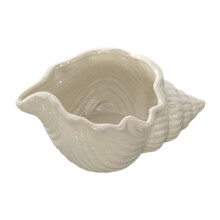 Artistic White Sea Shell Design Ceramic Plate Great For-Conch C