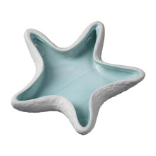 Artisanal Porcelain Jewelry Dish With Delicate-starfishes