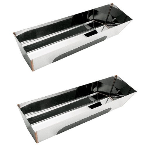 2X Panela de Lama Heliarc de Aço Inoxidável com Contornos Antiderrapantes 12HRG, 14 Polegadas