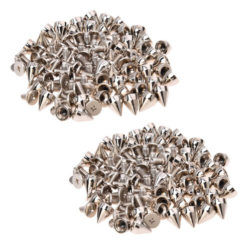 100Pcs Metal Cone Screwback Spikes Stud Leather Cloth  DIY Goth Punk Spot
