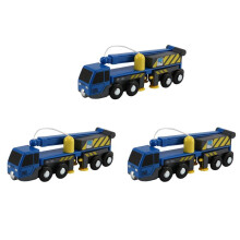 3X Multifunctionele Treinspeelgoedset Accessoires Minikraanwagen Speelgoedvoertuigen Kinderspeelgoed Compatibel met Houten Rails Spoorweg