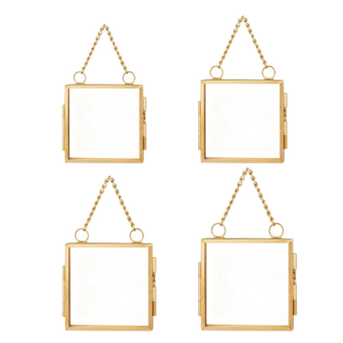 4Pcs Glass Pressed Flower Frame Home Decoration Floating-7.6cm 1