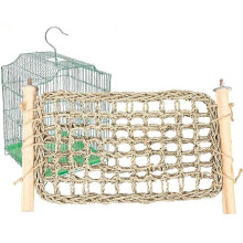 Houten Zitstok voor Vogelkooi, Speelstandaard voor Parkieten, Ladderzitstok voor Kooi, Geschikt voor Training en Voeding van Conures, Dwergpapegaaien