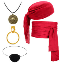 Accessoires de Costume de Pirate d'halloween, foulard-Rouge