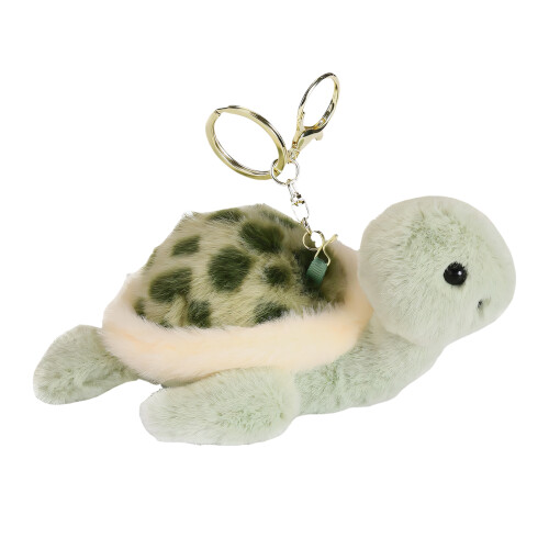 Portable Plush Keychain Miniature Tortoise-light green turtle