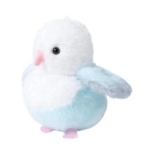 Compagnon d'oiseau en peluche ludique,-oiseau bleu et blanc