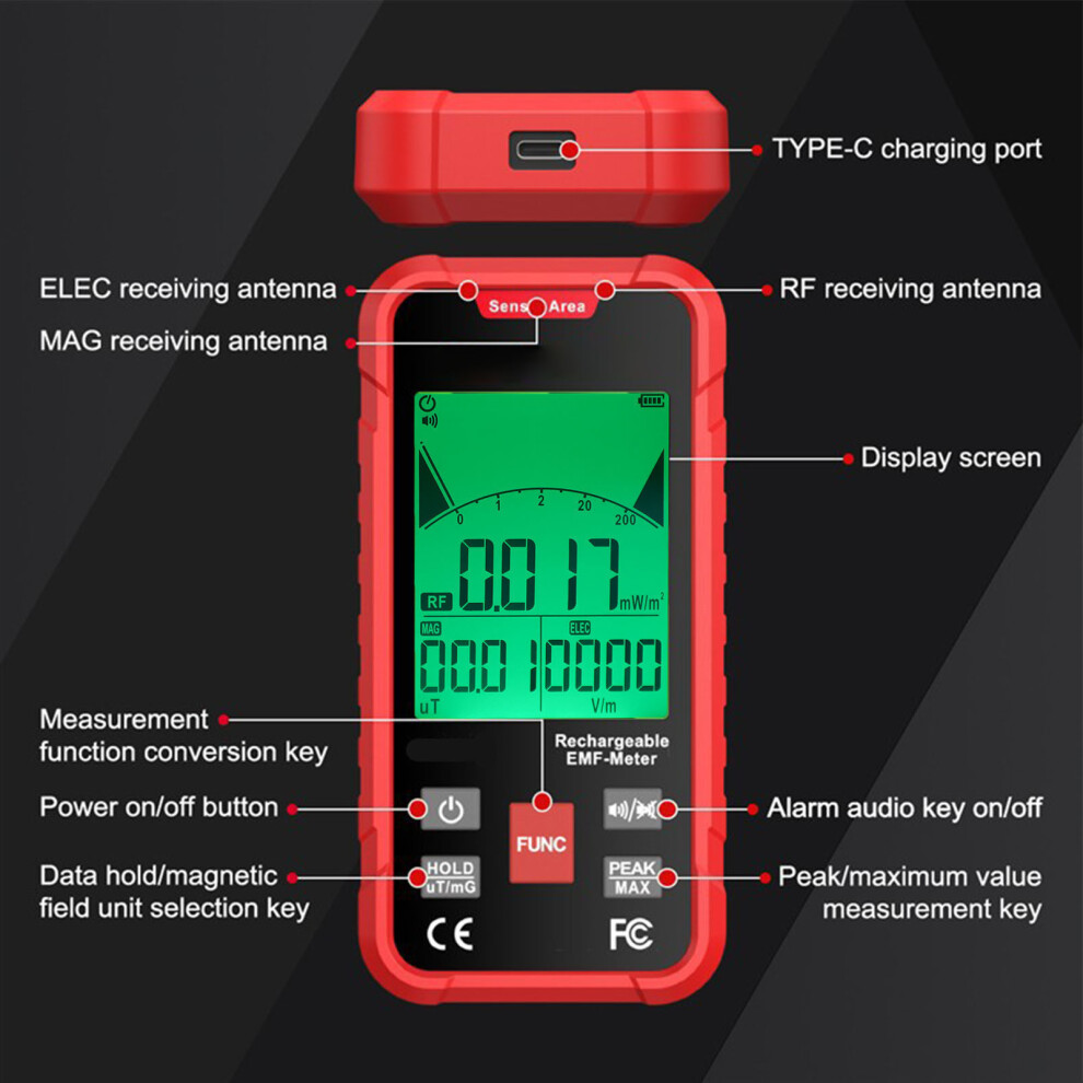 3 in 1 Electromagnetic Field Detector