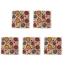 5X Vintage Vierkant Katoen Linnen Kant Zon Bloem Tafelkleed, Wasbaar Tafelkleed Diner Picknick Tafelkleed Woondecoratie Diverse Grootte