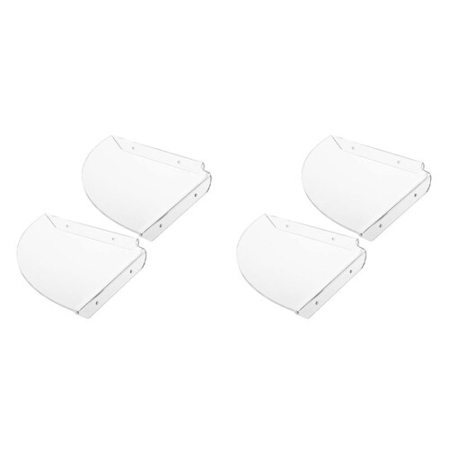 4Pcs Acrylic Corner Shelf Floating Wall Storage Shelf Display Speaker Organizer Bedroom Kitchen Storage Holder,Clear