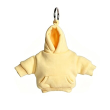 Hoodie Shaped Keychain Stress Reliever With Metal Ring-Yellow