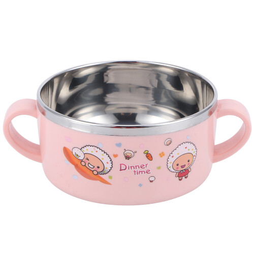 Babyschüssel Rosa 304 Edelstahl mit Deckel 1