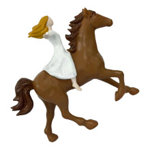 Girl Riding Horses Statues and Sculpture Girl Racing-Gold