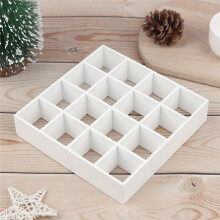 1: 12 Rack Armazenamento Madeira em Miniatura para Casa de Bonecas 16 Prateleiras de Grade Branco Prateleira de Armazenamento Branco DecoraçãO de