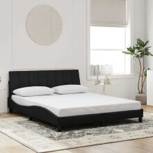 vidaXL sengestel uden madras, sort, 160x200 cm, fløjl