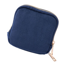 Double Layer Soft Velvety Jewelry Organiser Compact-Blue