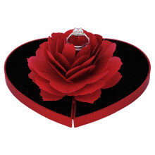 Rose Flower Rotating Ring Box,Proposal Box,Rose Wedding Engagement Ring Box,Smycken Förvaringsbox,Alla Hjärtans Bästa Kvinnliga