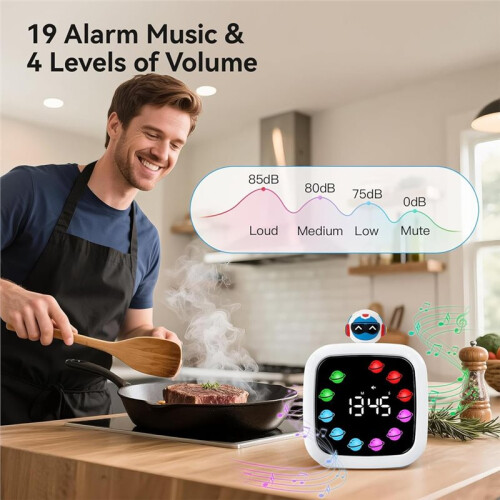 Visual Countdown Timer for Kids, 99-Minute Rechargeable Timer with DIY Color Display, 19 Ringtones,  Management Tool