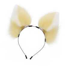 Eye Catching Dark Themed Animal Ear Headband-yellowish white