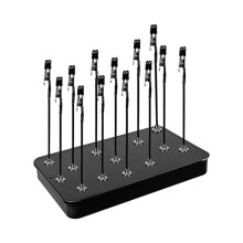 Model Stand Base with 12pcs Metal Flexible Clips Model Painting Alligator Clip Stick for Model Airbrush Paint Silver