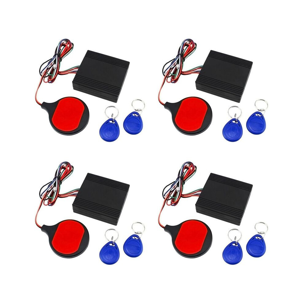 4X Anti Theft Motorcycle Hidden Lock System With Engine Cut Off Immobilizer Ic Card Alarm Induction 4713750235955